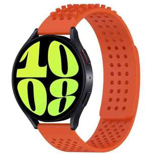 For Samsung Galaxy Watch 6 44mm 20mm Holes Breathable 3D Dots Silicone Watch Band(Orange)