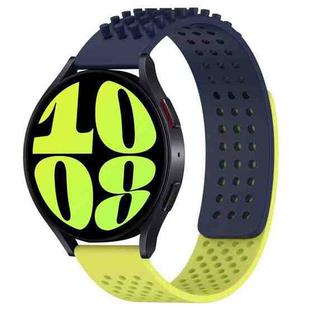 For Samsung Galaxy Watch 6 40mm 20mm Holes Breathable 3D Dots Silicone Watch Band(Midnight Blue+Lime Green)