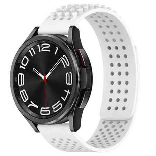 For Samsung Galaxy Watch 6 Classic 47mm 20mm Holes Breathable 3D Dots Silicone Watch Band(White)