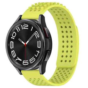 For Samsung Galaxy Watch 6 Classic 47mm 20mm Holes Breathable 3D Dots Silicone Watch Band(Lime Green)