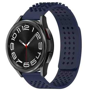 For Samsung Galaxy Watch 6 Classic 47mm 20mm Holes Breathable 3D Dots Silicone Watch Band(Midnight Blue)
