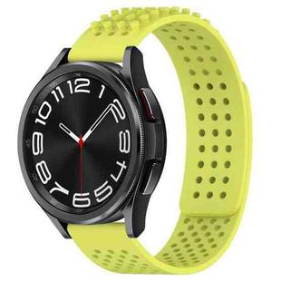 For Samsung Galaxy Watch 6 Classic 43mm 20mm Holes Breathable 3D Dots Silicone Watch Band(Lime Green)