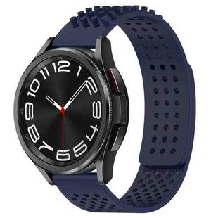 For Samsung Galaxy Watch 6 Classic 43mm 20mm Holes Breathable 3D Dots Silicone Watch Band(Midnight Blue)