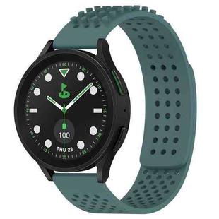 For Samsung Galaxy watch 5 Pro Golf Edition 20mm Holes Breathable 3D Dots Silicone Watch Band(Olive Green)
