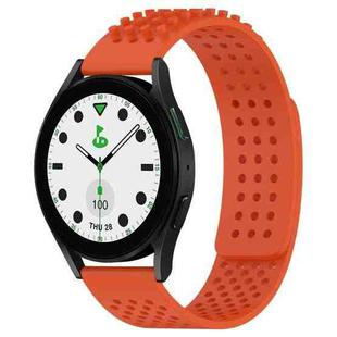 For Samsung Galaxy watch 5 Golf Edition 20mm Holes Breathable 3D Dots Silicone Watch Band(Orange)