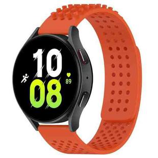 For Samsung Galaxy Watch 5  44mm 20mm Holes Breathable 3D Dots Silicone Watch Band(Orange)