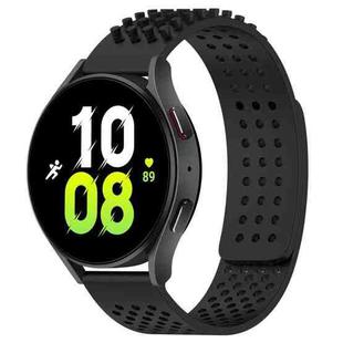 For Samsung Galaxy Watch 5  44mm 20mm Holes Breathable 3D Dots Silicone Watch Band(Black)