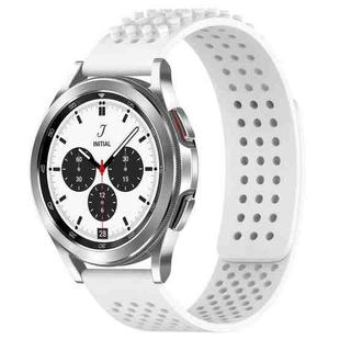 For Samsung  Galaxy Watch 4 Classic 42mm 20mm Holes Breathable 3D Dots Silicone Watch Band(White)