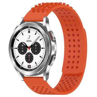 For Samsung  Galaxy Watch 4 Classic 42mm 20mm Holes Breathable 3D Dots Silicone Watch Band(Orange)