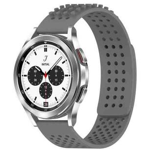 For Samsung  Galaxy Watch 4 Classic 42mm 20mm Holes Breathable 3D Dots Silicone Watch Band(Grey)