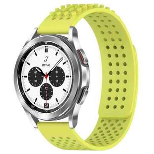 For Samsung  Galaxy Watch 4 Classic 42mm 20mm Holes Breathable 3D Dots Silicone Watch Band(Lime Green)