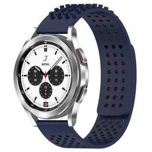 For Samsung  Galaxy Watch 4 Classic 42mm 20mm Holes Breathable 3D Dots Silicone Watch Band(Midnight Blue)