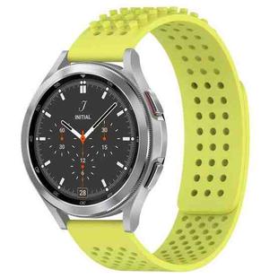 For Samsung  Galaxy Watch 4 Classic 46mm 20mm Holes Breathable 3D Dots Silicone Watch Band(Lime Green)