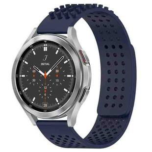 For Samsung  Galaxy Watch 4 Classic 46mm 20mm Holes Breathable 3D Dots Silicone Watch Band(Midnight Blue)