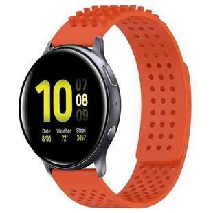 For Samsung Galaxy Watch Active 2 40mm 20mm Holes Breathable 3D Dots Silicone Watch Band(Orange)