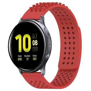 For Samsung Galaxy Watch Active 2 40mm 20mm Holes Breathable 3D Dots Silicone Watch Band(Red)