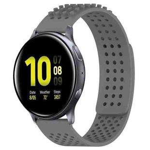 For Samsung Galaxy Watch Active 2 44mm 20mm Holes Breathable 3D Dots Silicone Watch Band(Grey)