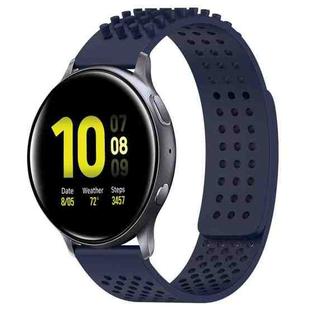 For Samsung Galaxy Watch Active 2 44mm 20mm Holes Breathable 3D Dots Silicone Watch Band(Midnight Blue)