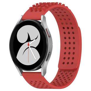 For Samsung Galaxy Watch 4 40mm 20mm Holes Breathable 3D Dots Silicone Watch Band(Red)