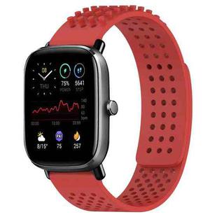 For Amazfit GTS 2 Mini 20mm Holes Breathable 3D Dots Silicone Watch Band(Red)