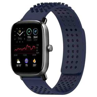 For Amazfit GTS 2 Mini 20mm Holes Breathable 3D Dots Silicone Watch Band(Midnight Blue)