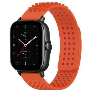 For Amazfit GTS 2 20mm Holes Breathable 3D Dots Silicone Watch Band(Orange)
