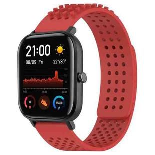 For Amazfit GTS 20mm Holes Breathable 3D Dots Silicone Watch Band(Red)