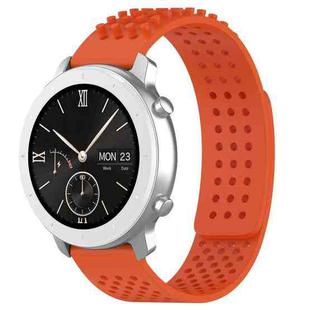 For Amazfit Pop 20mm Holes Breathable 3D Dots Silicone Watch Band(Orange)