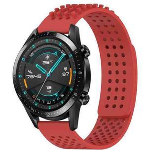 For Huawei Watch GT2 42mm 20mm Holes Breathable 3D Dots Silicone Watch Band(Red)