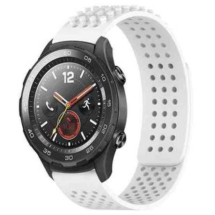 For Huawei Watch 2 20mm Holes Breathable 3D Dots Silicone Watch Band(White)