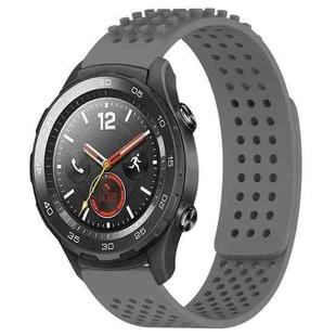 For Huawei Watch 2 20mm Holes Breathable 3D Dots Silicone Watch Band(Grey)