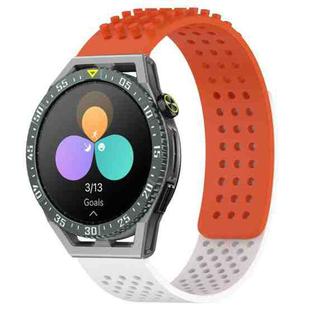 For Huawei Watch GT3 SE 22mm Holes Breathable 3D Dots Silicone Watch Band(Orange+White)