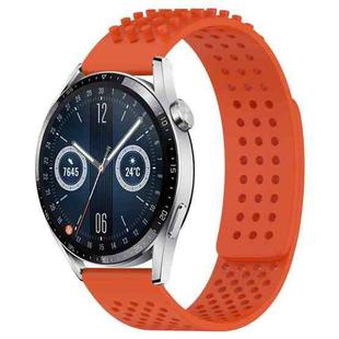 For Huawei Watch GT3 46mm 22mm Holes Breathable 3D Dots Silicone Watch Band(Orange)