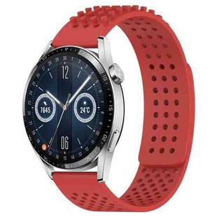 For Huawei Watch GT3 46mm 22mm Holes Breathable 3D Dots Silicone Watch Band(Red)