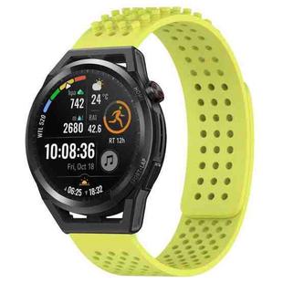 For Huawei Watch GT Runner 22mm Holes Breathable 3D Dots Silicone Watch Band(Lime Green)