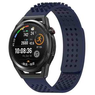 For Huawei Watch GT Runner 22mm Holes Breathable 3D Dots Silicone Watch Band(Midnight Blue)