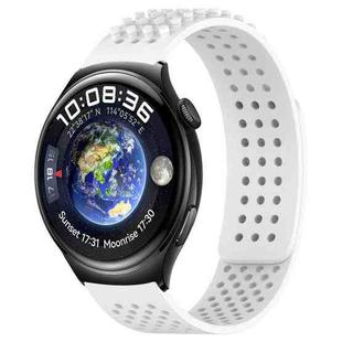 For Huawei Watch 4 22mm Holes Breathable 3D Dots Silicone Watch Band(White)