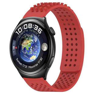 For Huawei Watch 4 22mm Holes Breathable 3D Dots Silicone Watch Band(Red)
