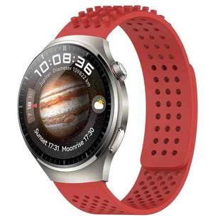 For Huawei Watch 4 Pro 22mm Holes Breathable 3D Dots Silicone Watch Band(Red)