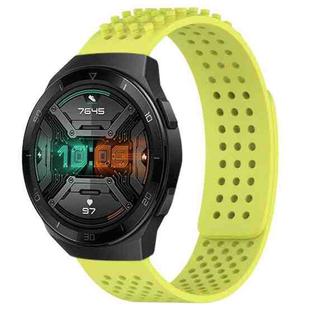 For Huawei Watch GT 2E 22mm Holes Breathable 3D Dots Silicone Watch Band(Lime Green)