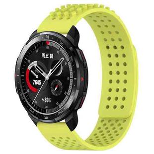For Honor Watch GS Pro 22mm Holes Breathable 3D Dots Silicone Watch Band(Lime Green)