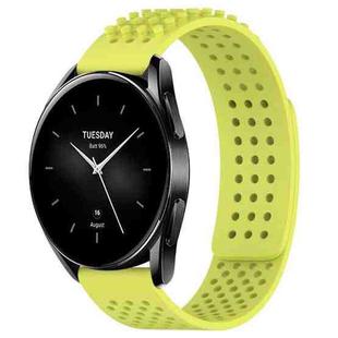 For Xiaomi Watch S2 42mm 22mm Holes Breathable 3D Dots Silicone Watch Band(Lime Green)