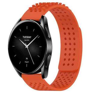 For Xiaomi Watch S2 46mm 22mm Holes Breathable 3D Dots Silicone Watch Band(Orange)