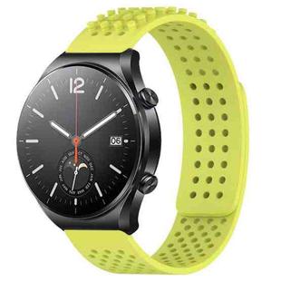 For Xiaomi MI Watch S1 22mm Holes Breathable 3D Dots Silicone Watch Band(Lime Green)