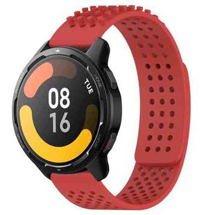 For Xiaomi Watch S1 Active 22mm Holes Breathable 3D Dots Silicone Watch Band(Red)