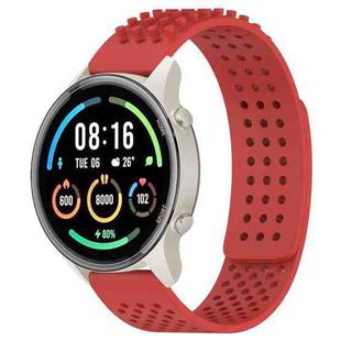 For Xiaomi MI Watch Sport 22mm Holes Breathable 3D Dots Silicone Watch Band(Red)