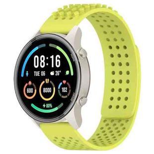 For Xiaomi MI Watch Sport 22mm Holes Breathable 3D Dots Silicone Watch Band(Lime Green)