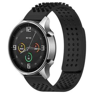 For Xiaomi MI Watch Color 22mm Holes Breathable 3D Dots Silicone Watch Band(Black)