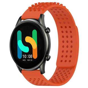 For Xiaomi Haylou RT2 LS10 22mm Holes Breathable 3D Dots Silicone Watch Band(Orange)