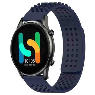 For Xiaomi Haylou RT2 LS10 22mm Holes Breathable 3D Dots Silicone Watch Band(Midnight Blue)
